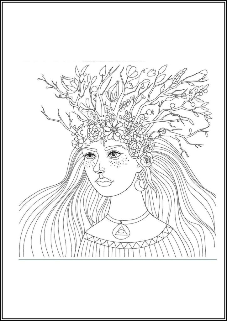 Adults Beautiful Girl Anti Stress Coloring - TotalColoring.Com