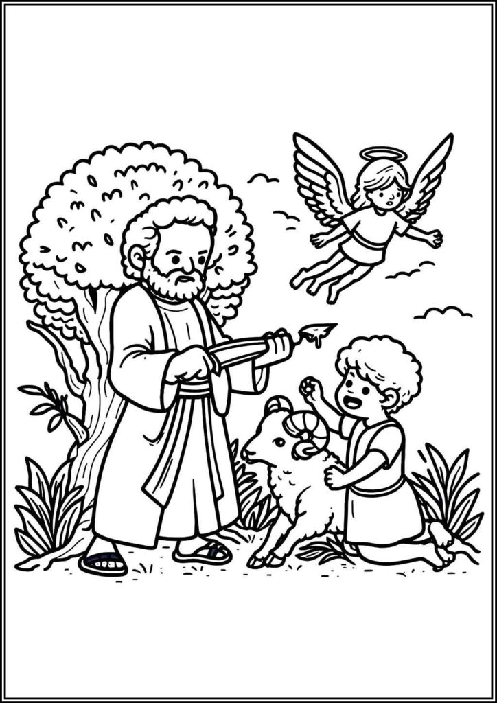 Abraham And Isaac Bible Coloring - TotalColoring.Com