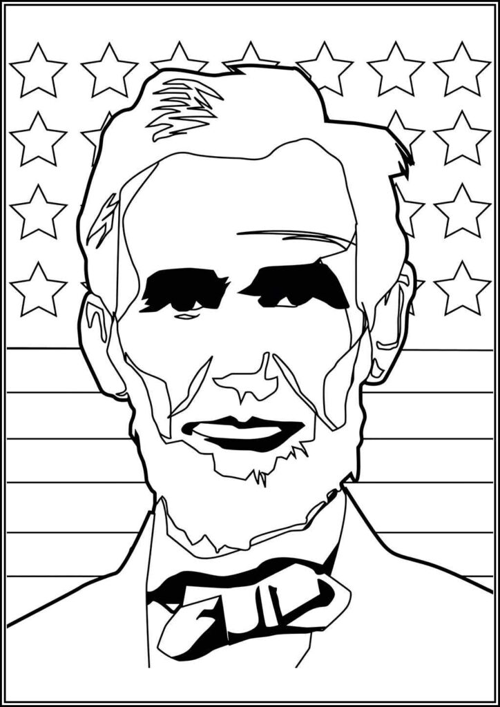 Abraham Lincoln 16th President Coloring - TotalColoring.Com