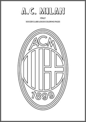 Ac Milan Soccer Club Coloring - TotalColoring.Com