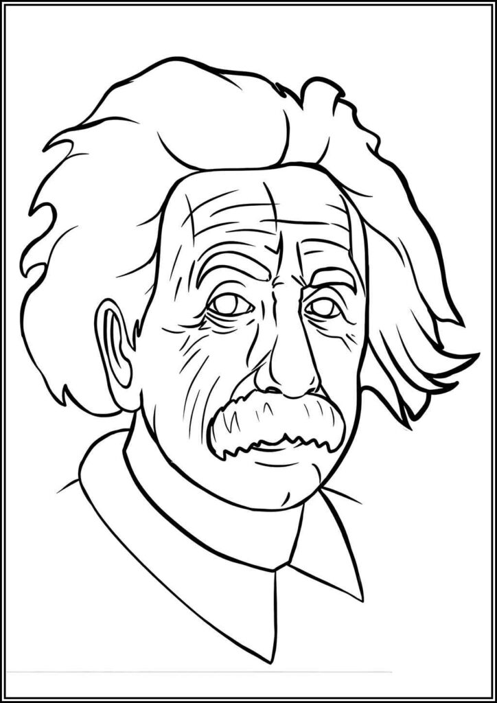 Albert Einstein Face Coloring - TotalColoring.Com