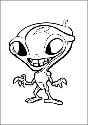 Alien Free Printable Coloring - TotalColoring.Com