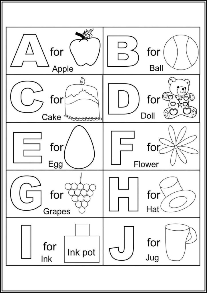 Alphabet Letter A J Coloring - TotalColoring.Com