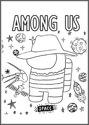 Among Us Freddy Krueger Coloring - TotalColoring.Com