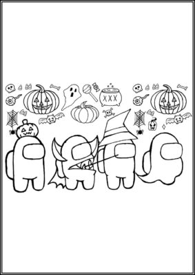 Among Us Halloween Coloring - TotalColoring.Com