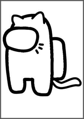 Among Us Kitty Coloring - TotalColoring.Com