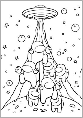 Among Us Ufo Coloring - TotalColoring.Com