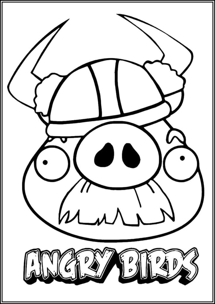 Angry Birds Moustache Pig Coloring - TotalColoring.Com