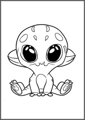 Cute Alien For Kids Coloring - TotalColoring.Com