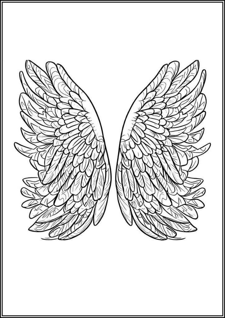 Free Drawing Of Angel Wings Coloring - TotalColoring.Com