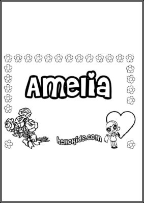 Free Printable Name Amelia - TotalColoring.Com