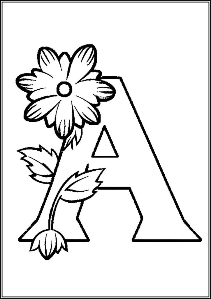 Letter A Alphabet Flower Coloring - TotalColoring.Com