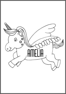 Name Amelia Free Printable - TotalColoring.Com