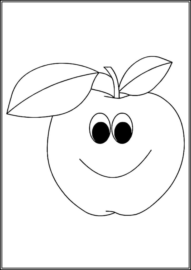 Smiling Apple Coloring - TotalColoring.Com