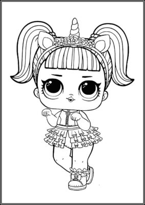 Unicorn Lol Surprise Doll Coloring - TotalColoring.Com