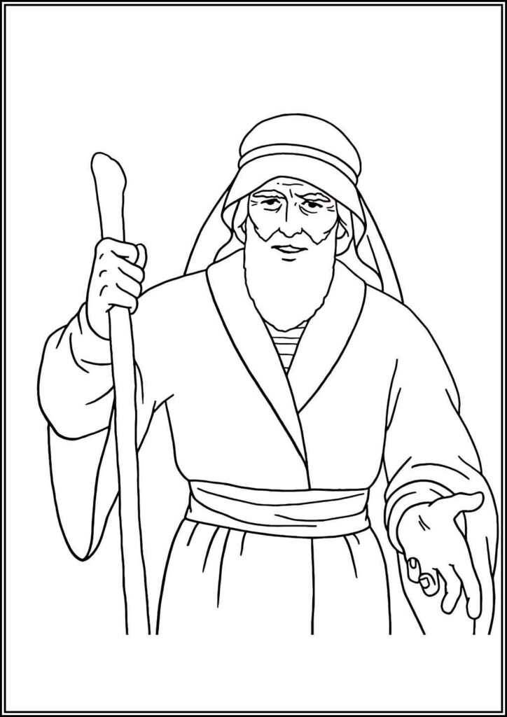 Awesome Drawing Of Moses Coloring - TotalColoring.Com