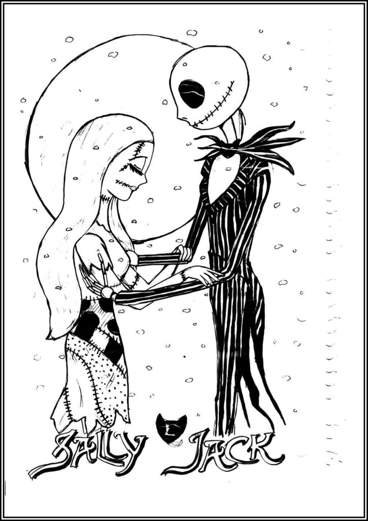 Nightmare Before Christmas Coloring Pages Free Printable Pdf - TotalColoring.Com