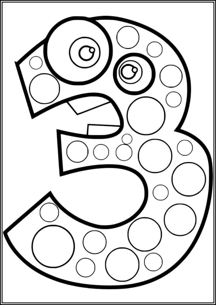 Number 3 Coloring Pages Free Printable Pdf - TotalColoring.Com