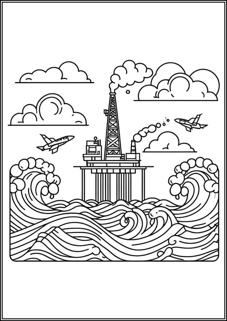 Oil Rig Coloring Pages Free Printable Pdf - TotalColoring.Com