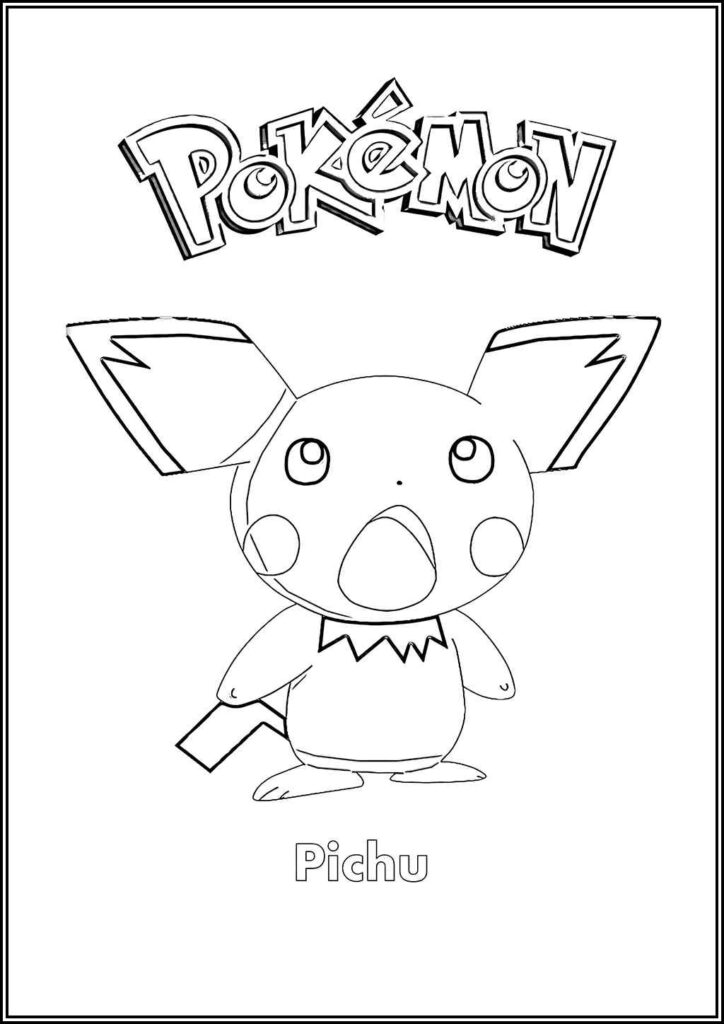 Pichu Coloring Pages Free Printable Pdf - TotalColoring.Com