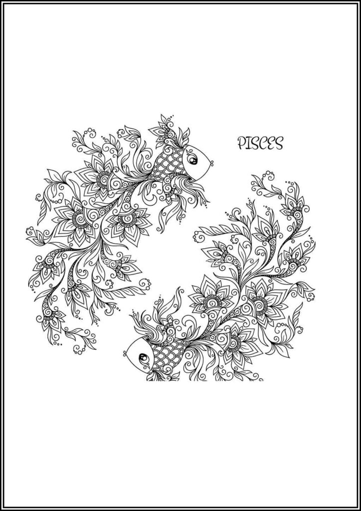 Pisces Coloring Pages Free Printable Pdf - TotalColoring.Com