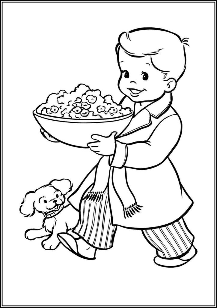 Popcorn Coloring Pages Free Printable Pdf - TotalColoring.Com