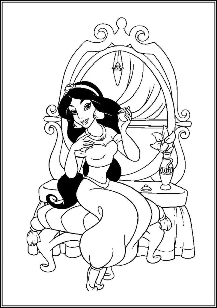 Princess Jasmine Coloring Pages Free Printable Pdf - TotalColoring.Com