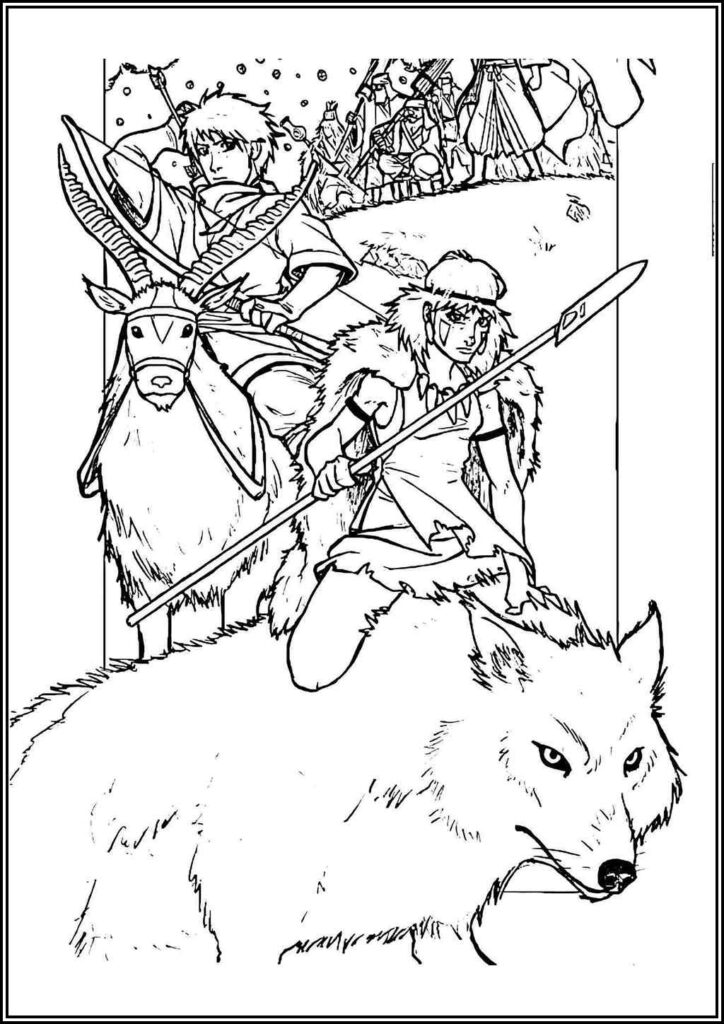 Princess Mononoke Coloring Pages Free Printable Pdf - TotalColoring.Com