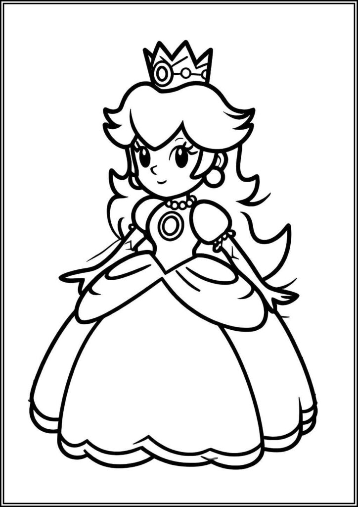 Princess Peach Coloring Pages Free Printable Pdf - TotalColoring.Com