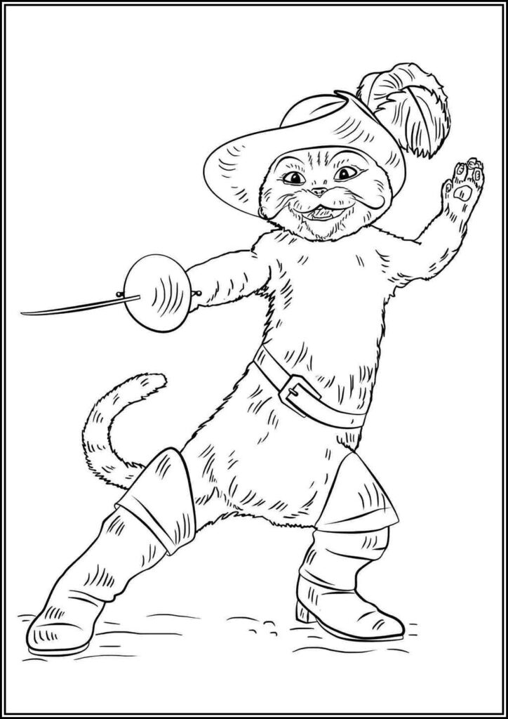 Puss In Boots Coloring Pages Free Printable Pdf - TotalColoring.Com