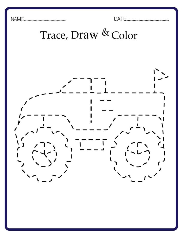 A Big Truck Tracing Coloring - TotalColoring.Com