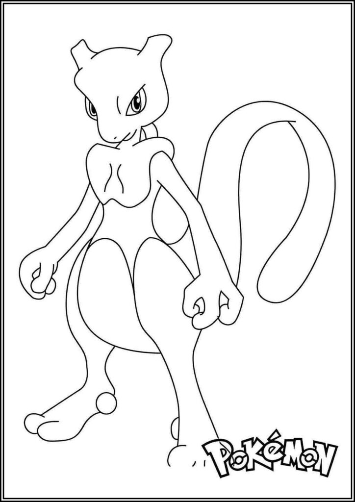 Angry Mewtwo Coloring - TotalColoring.Com