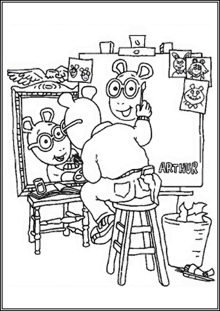 Arthur Is Drawing Coloring - TotalColoring.Com