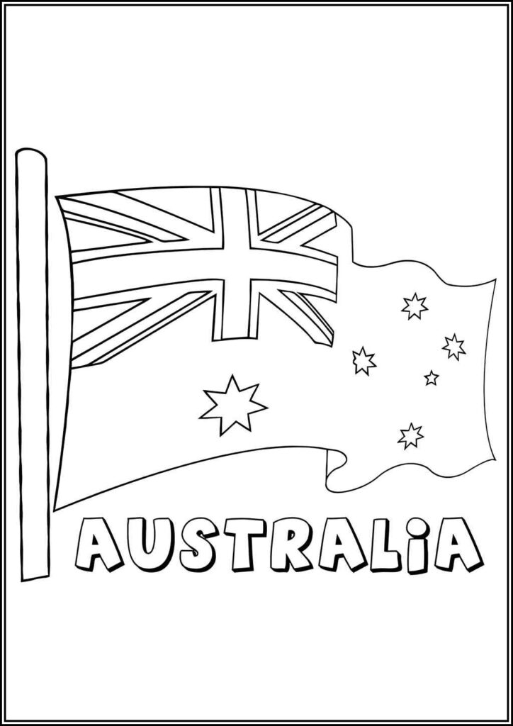 Australia Flag Printable Coloring - TotalColoring.Com