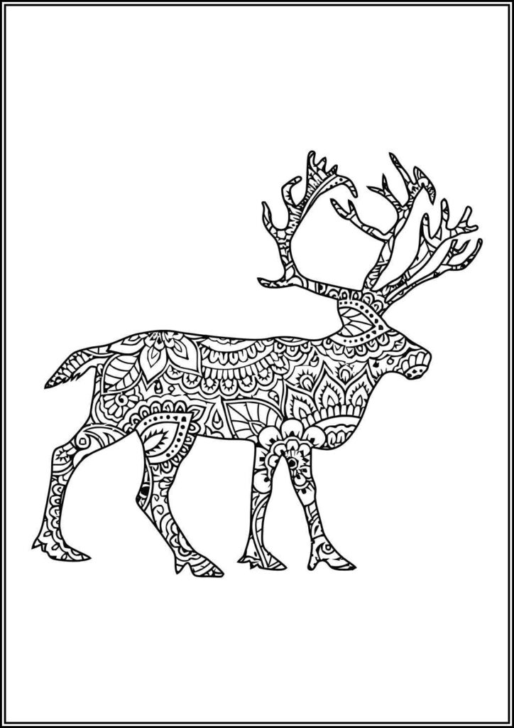 Basic Deer Mandala Coloring - TotalColoring.Com