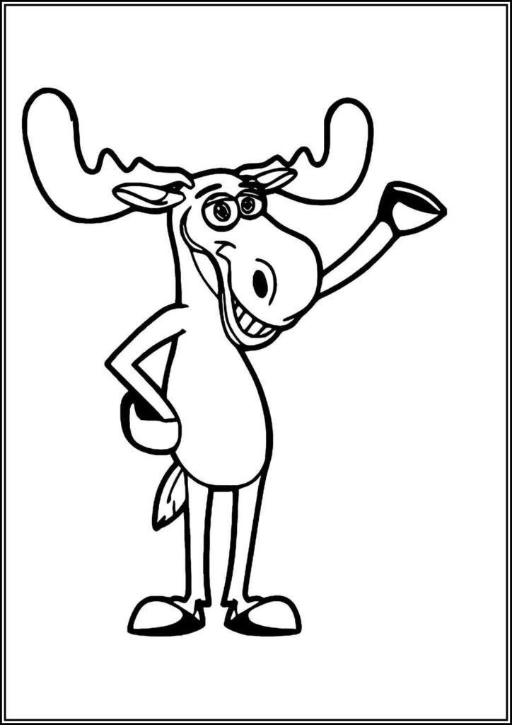 Cartoon Funny Moose Coloring - TotalColoring.Com