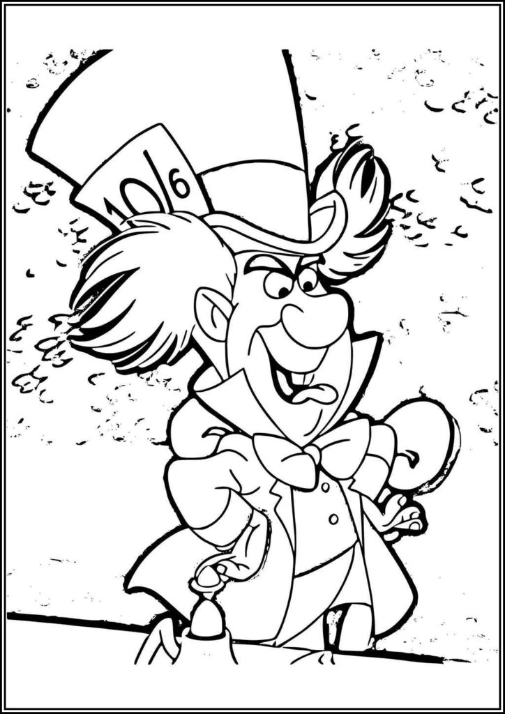 Cartoon Mad Hatter Coloring - TotalColoring.Com