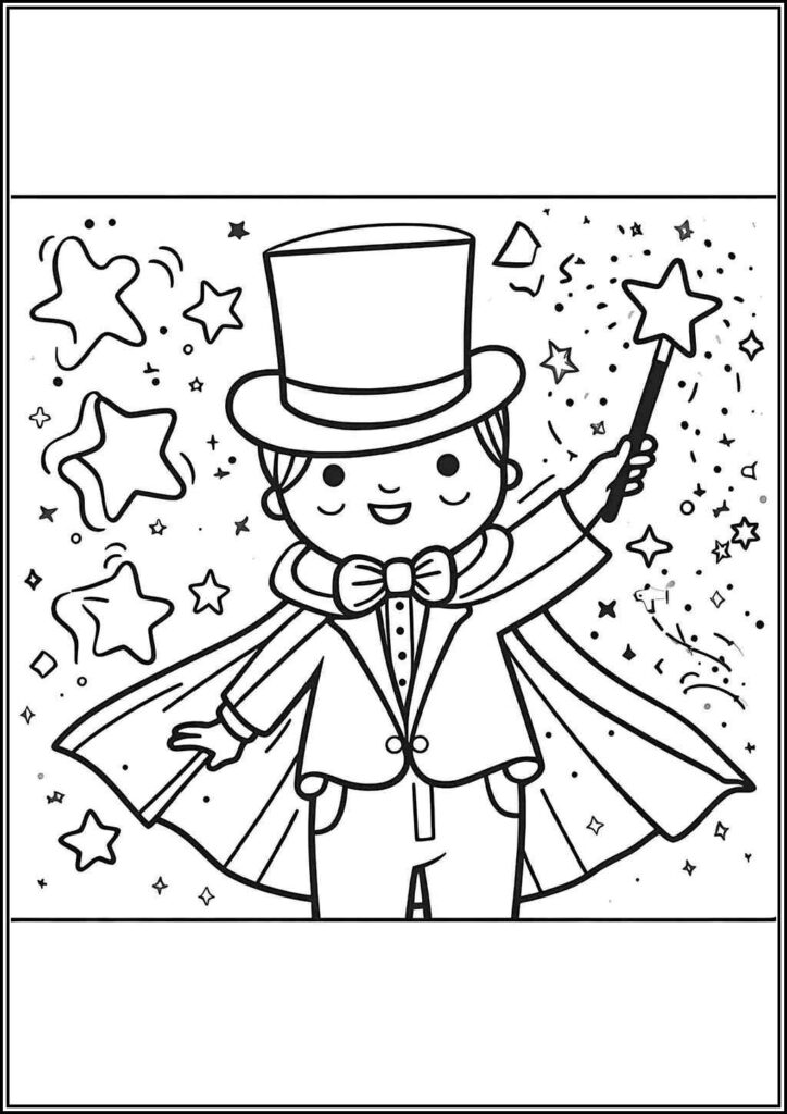 Cool Magician Coloring - TotalColoring.Com