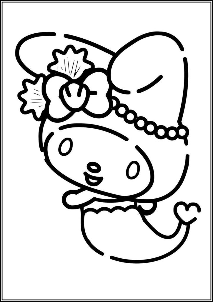 Cute My Melody Mermaid Coloring - TotalColoring.Com