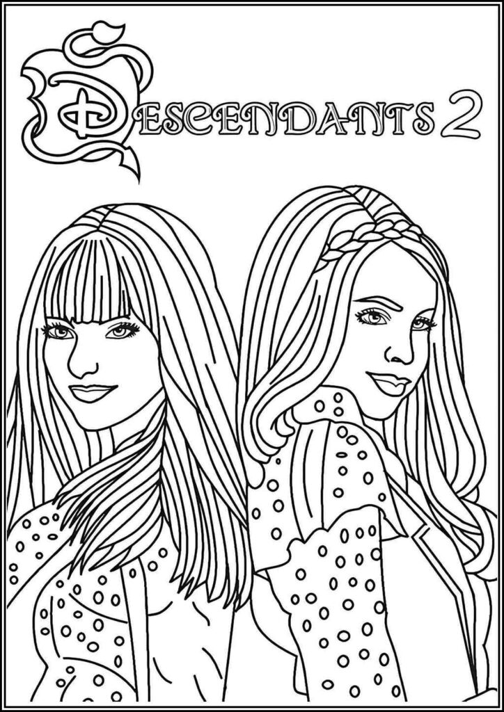 Descendents 2 Mal And Evie Coloring - TotalColoring.Com