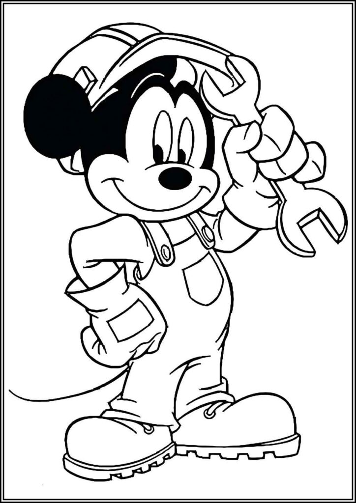 Engineer Mickey Mouse Coloring - TotalColoring.Com