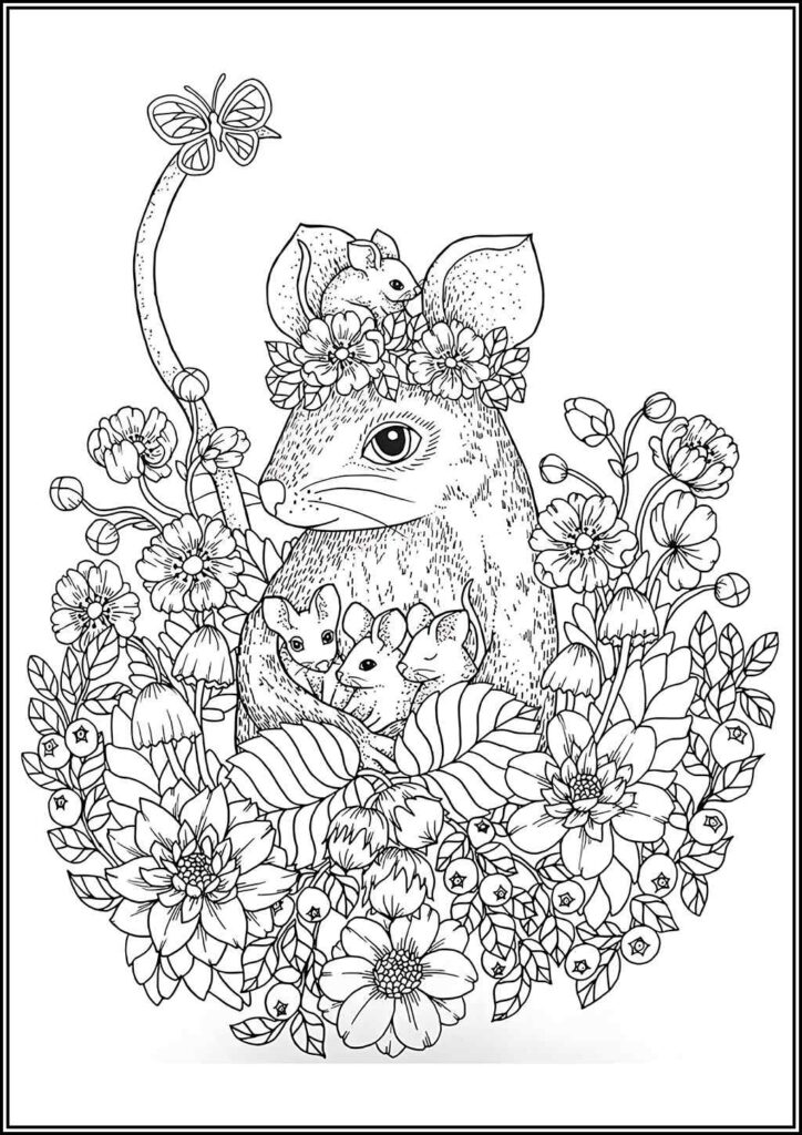 Family Mouse Mandala Coloring - TotalColoring.Com