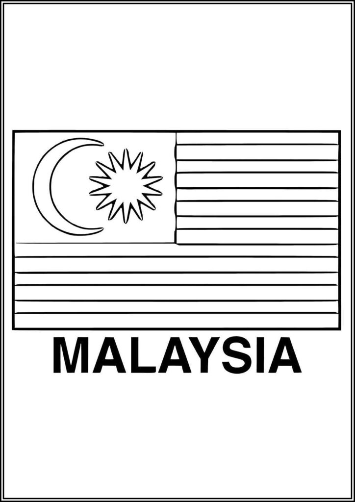 Free Printable Flag Of Malaysia Coloring - TotalColoring.Com