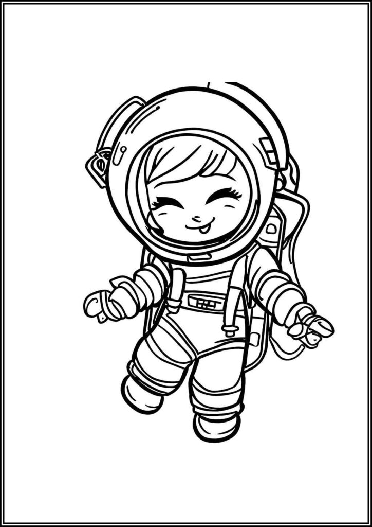 Little Girl Astronaut Coloring - TotalColoring.Com