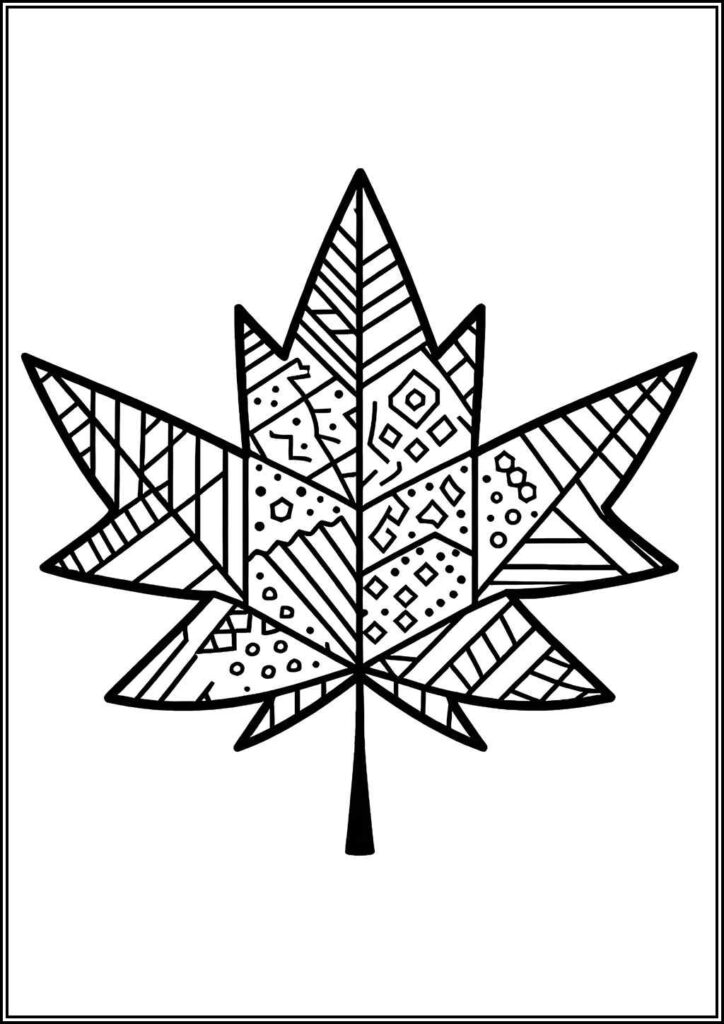 Maple Leaf For Adults Coloring - TotalColoring.Com