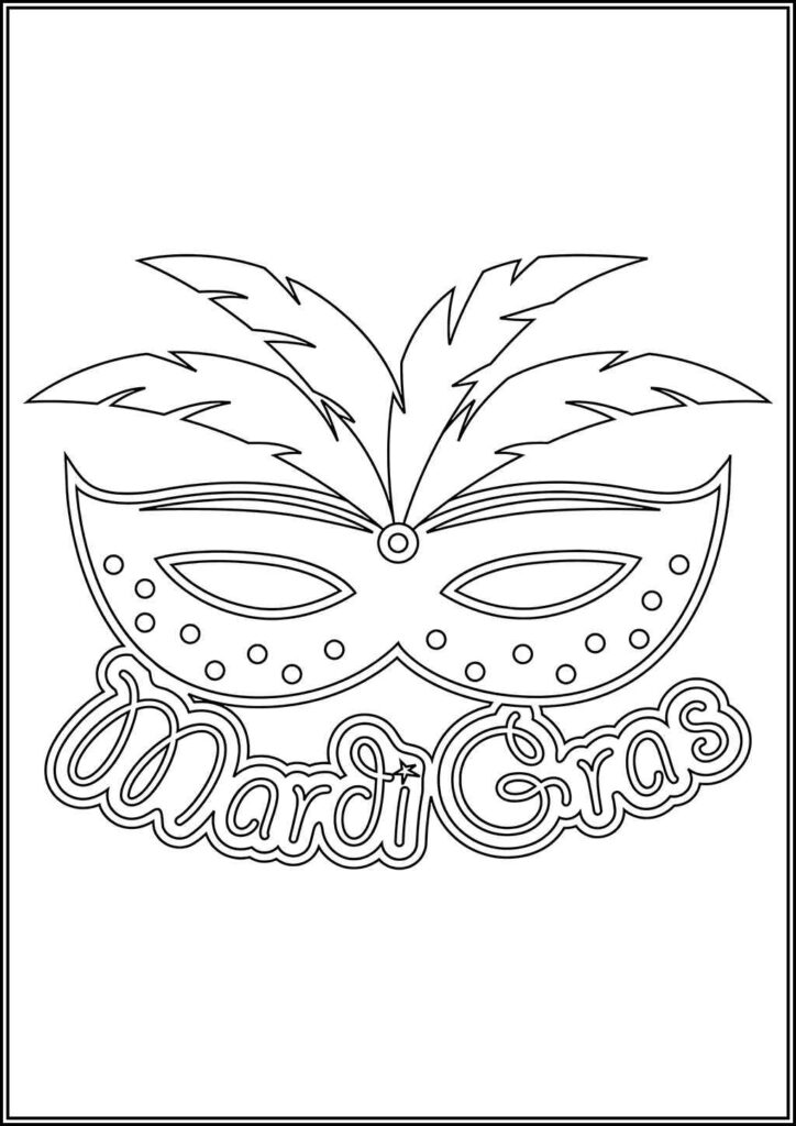 Mask For Mardi Gras Coloring - TotalColoring.Com