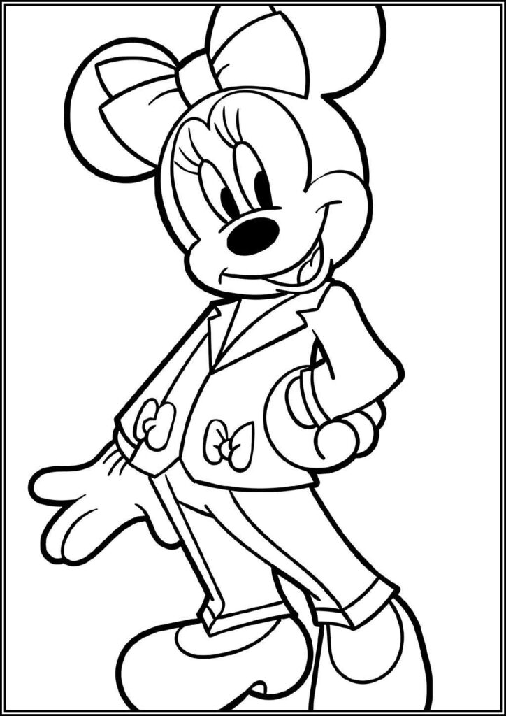 Minnie Mouse In A Business Suit Coloring - TotalColoring.Com