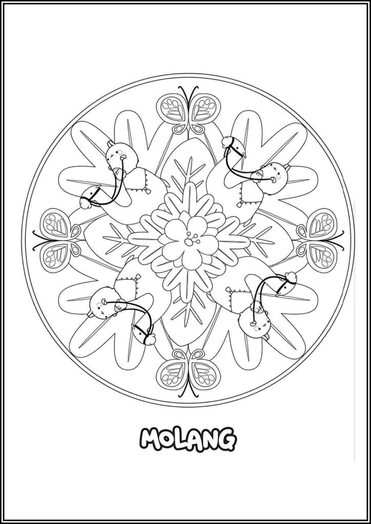 Molang Mandala Coloring - TotalColoring.Com