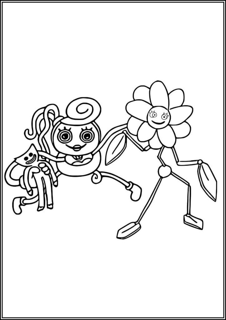 Mommy Long Legs And Daisy Coloring - TotalColoring.Com