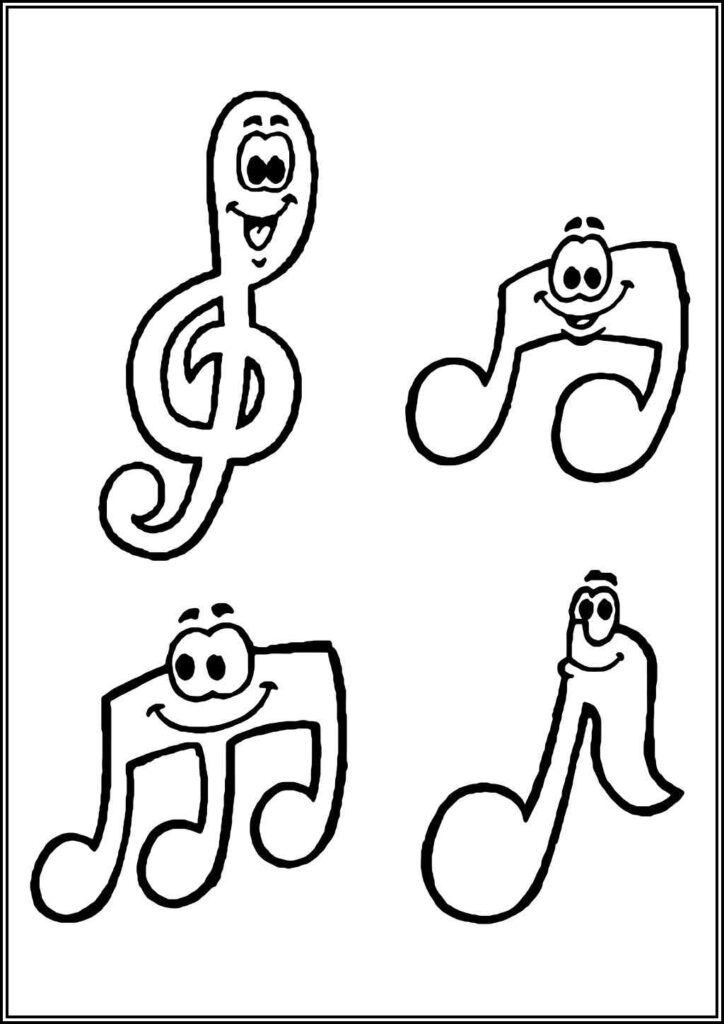 Music Notes Emoji Coloring - TotalColoring.Com